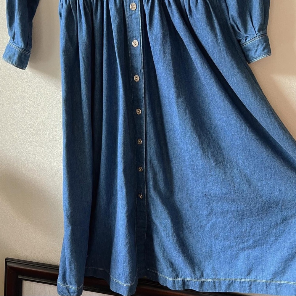 Liz Claiborne Vintage Denim Blue Button-Down Dress - Picture 8 of 8